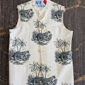 Sabyasachi White and Black Sleeveless Top